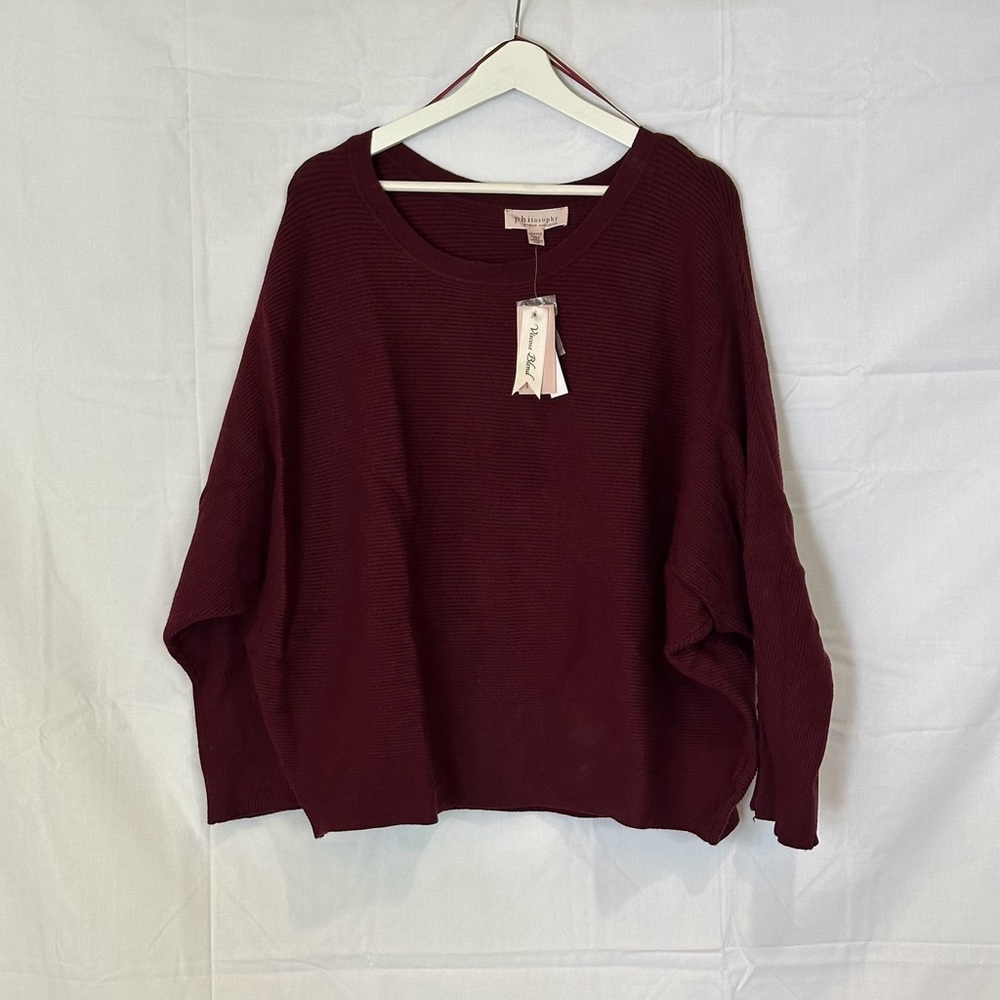 Philosophy Burgundy Crew Neck Sweater 3xl New with Tags